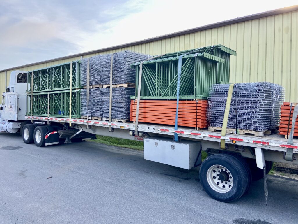 flat bed loaded with new materials