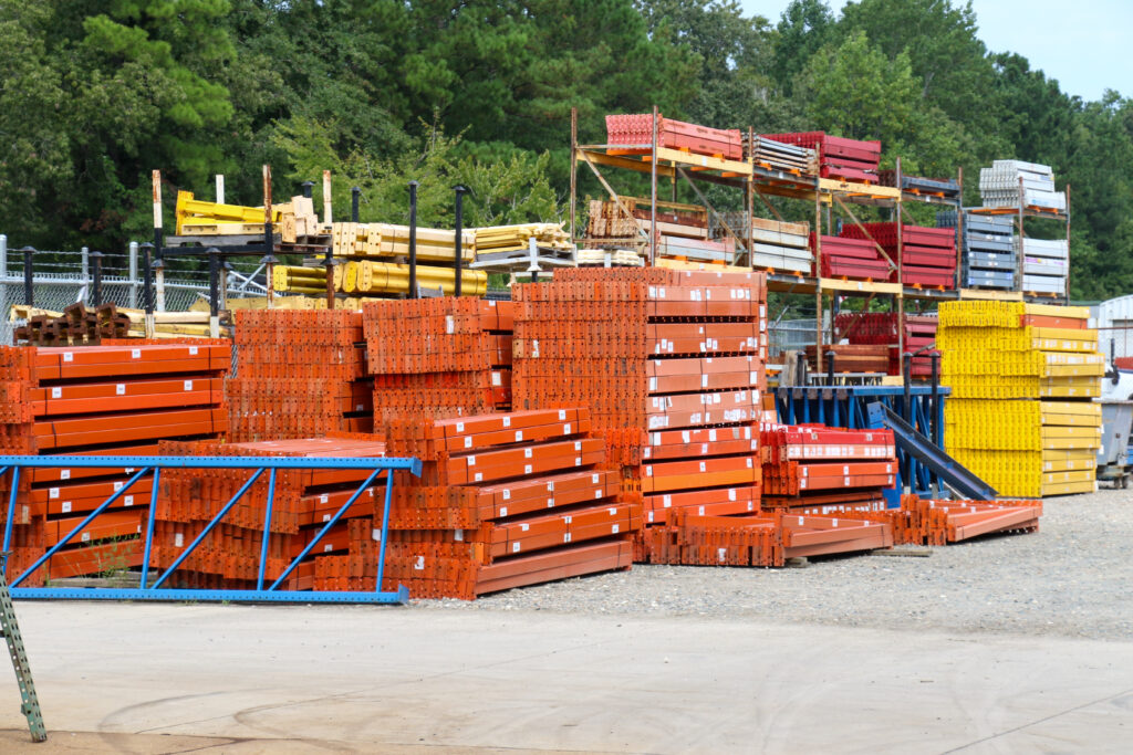 warehouse materials in the yard