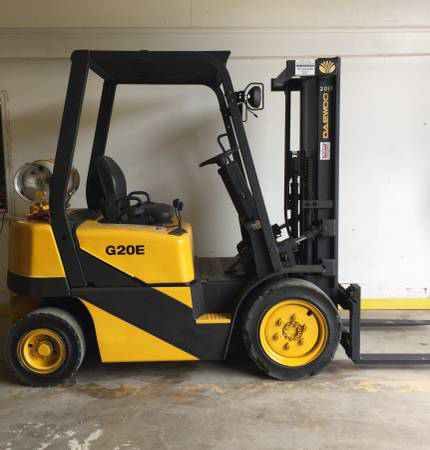 yellow used forklift