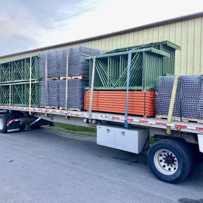 flat bed loaded with new materials
