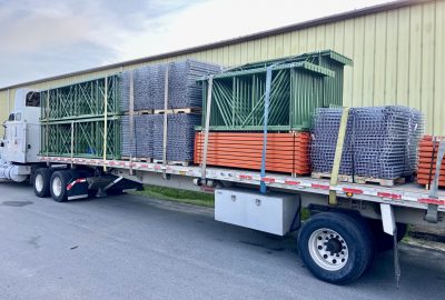 flat bed loaded with new materials