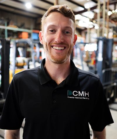 Derek Weinstein in the Coastal Material Handling Warehouse