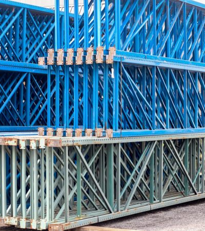 blue racks in the yard blue racks in the yard